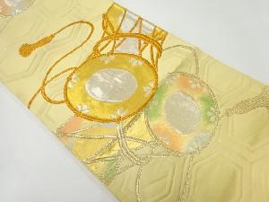 アンティーク　鼓模様織出し袋帯（材料）